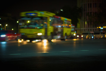 Fototapeta na wymiar Blur image of car light and traffic in the city for abstract background