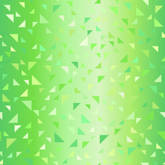 Glossy green right triangle pattern. Seamless vector background