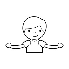cute boy avatar character vector illustration design