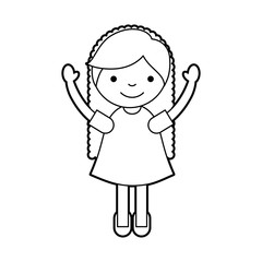 cute little girl character vector illustration design