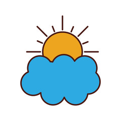summer sun with cloud vector illustration design
