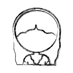 cartoon woman icon over white background vector illustration