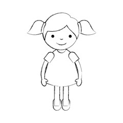 cute little girl character vector illustration design
