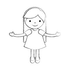 cute little girl character vector illustration design