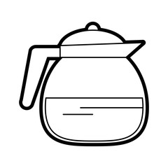 Flat line uncolored  jug over white background vector illustration