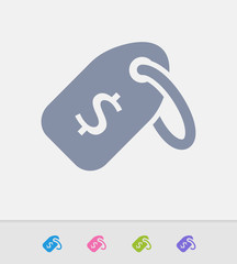 Price Tag - Granite Icons. A professional, pixel-perfect icon designed on a 32x32 pixel grid and redesigned on a 16x16 pixel grid for very small sizes.