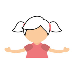 cute little girl character vector illustration design