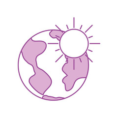 world planet with sun vector illustration design