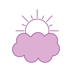summer sun with cloud vector illustration design