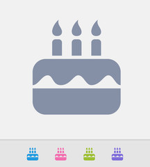 Birthday Cake - Granite Icons. A professional, pixel-perfect icon designed on a 32x32 pixel grid and redesigned on a 16x16 pixel grid for very small sizes.