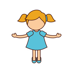 cute little girl character vector illustration design