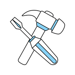 Flat line monocromatic  tools  over white background vector illustration