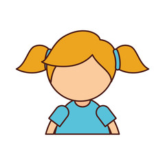 cute little girl character vector illustration design