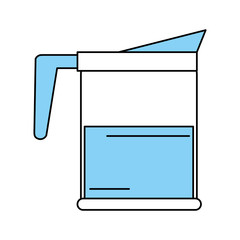 Flat line monocromatic  jug over white background vector illustration