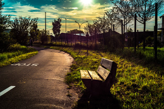 Seat seating in public wooden seat