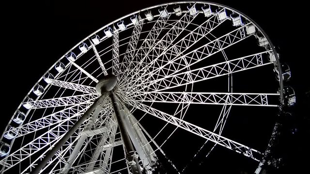 Spinning Ferris Wheel At Night
