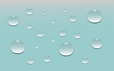 Background blue with water drops, vector