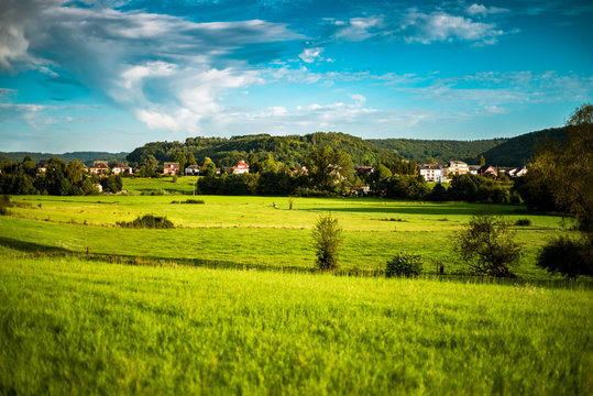 Blue sky, scenic nature and mountains