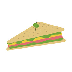 sandwich with olive on top icon image vector illustration design 