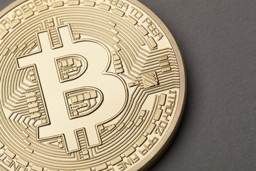 Golden Bitcoin virtual currency coin