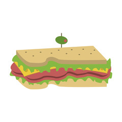 sandwich with olive on top icon image vector illustration design 