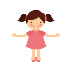 cute little girl character vector illustration design