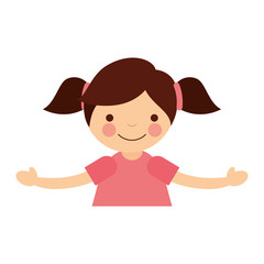 cute little girl character vector illustration design