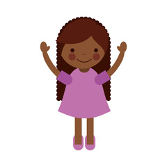 cute little black girl character vector illustration design