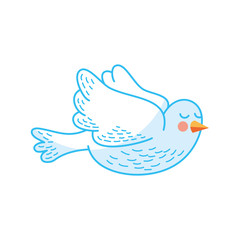 cute dove isolated icon vector illustration design