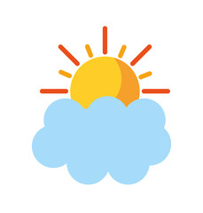 summer sun with cloud vector illustration design