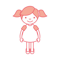 cute little girl character vector illustration design
