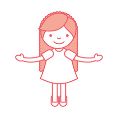 cute little girl character vector illustration design