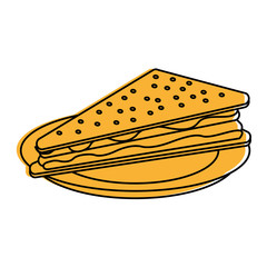 sandwich food icon image vector illustration design  yellow color