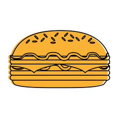 sandwich food icon image vector illustration design  yellow color