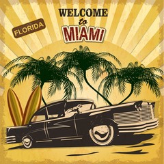 Welcome to Miami retro poster