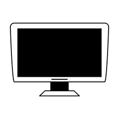 computer monitor icon image vector illustration design  black and white
