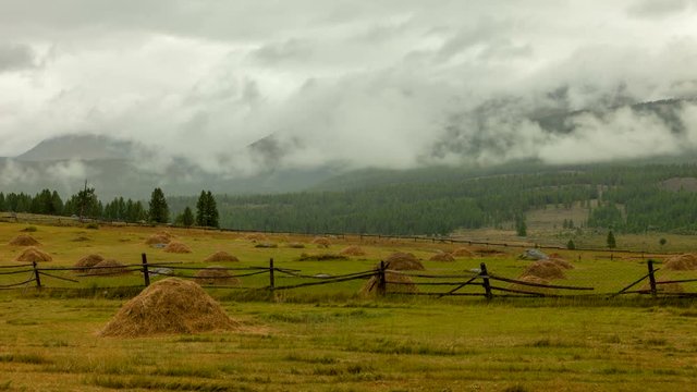 Altai mountains. Beautiful highland landscape. Russia Siberia. Timelapse
