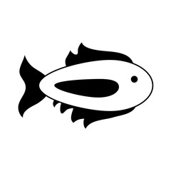 cartoon fish icon image vector illustration design  black and white