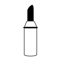 open lipstick makeup icon image vector illustration design  black and white