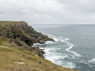 Costas y acantilados en el mar Cantábrico,España