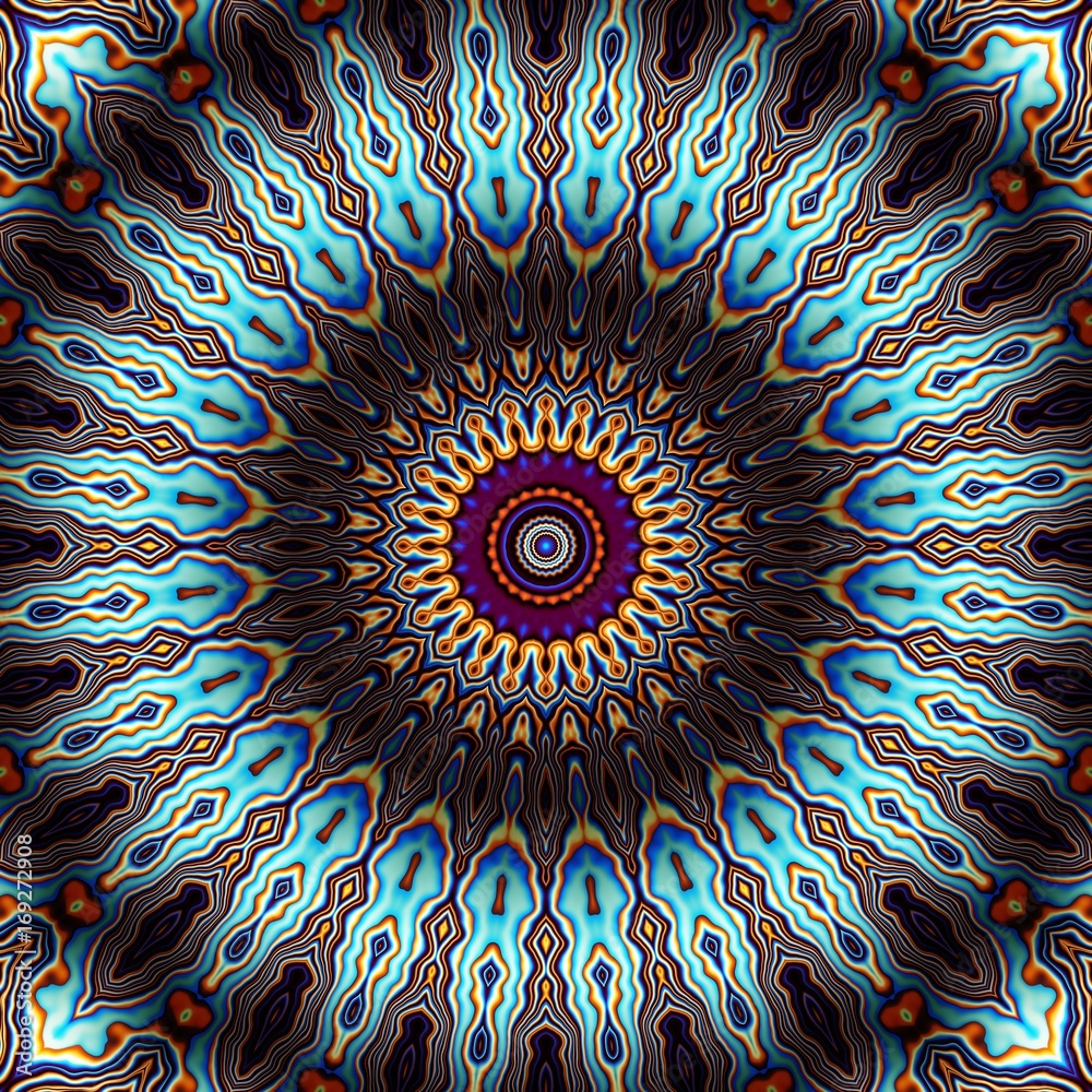 Poster abstract square background. round mandala decorative ornament pattern.