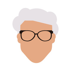 elderly man avatar head icon image vector illustration design 