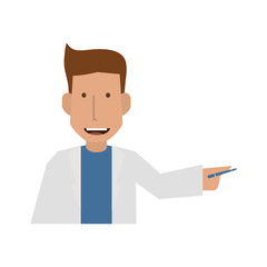 doctor or physician explaining with hand  icon image vector illustration design 