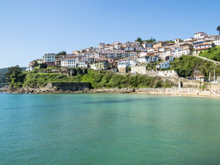 Fototapeta na wymiar Vistas de Lastres y su playa,Asturias,España