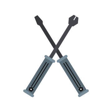 crossed wrench and screwdriver tools icon image vector illustration design 
