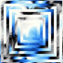 Abstract futuristic fractal image with technology geometric elements. Blue color.