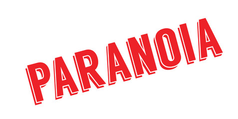 Paranoia rubber stamp. Grunge design with dust scratches. Effects can be easily removed for a clean, crisp look. Color is easily changed.
