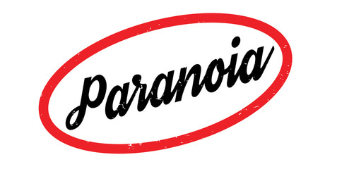 Paranoia rubber stamp. Grunge design with dust scratches. Effects can be easily removed for a clean, crisp look. Color is easily changed.