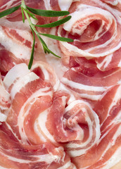 Bacon with rosemary leaf
