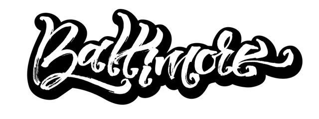 Foto op Plexiglas Baltimore. Sticker. Modern Calligraphy Hand Lettering for Serigraphy Print © kistipero